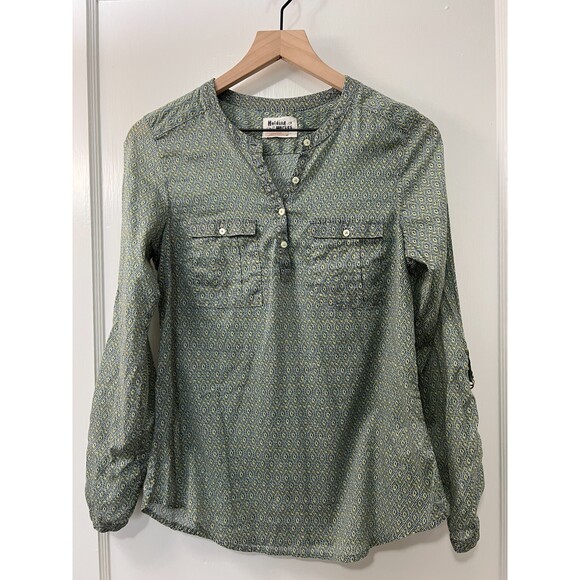 Anthropologie Holding Horses Diamond Geometric Print Popover Top Women's 4 - Picture 1 of 11